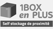 1Box en Plus black and white logo