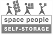 space people self-storage black and white logo