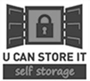 u can store it self storage black and white logo