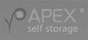 apex self storage black and white logo