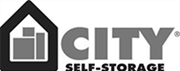 city self storage black and white logo