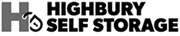 highbury self storage black and white logo